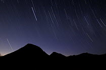 Star trails over the Gammon Ranges at night, Arkaroola Wilderness Sanctuary, South Australia, Australia