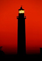 Lighthouse at dusk in the Gulf of Gujarat, North West India
