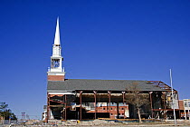 Damage caused to church by Hurricane Katrina,  Gulfport, Mississippi, USA, August 2005.