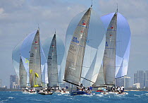 Farr 40 Class downwind off Miami Beach during a race at the 2009 Acura Miami Grand Prix, day 3, 7th March.