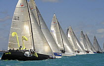 Farr 40 start, during a race at the 2009 Acura Miami Grand Prix, day 3, 7th March. "Joe Fly" is the windward boat.
