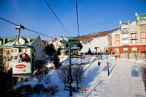 View of village from a chairlift. Mount Tremblant, Quebec, Canada, 2008.