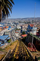 View across the city from the cable car in Valparaiso, Chile, 2008.