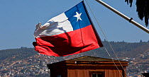 Chilean flag. Valparaiso, Chile. 2008.