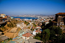 View across Valparaiso from high vantage point, Chile, 2008.