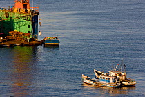 Two fishing boats near port. Valparaiso, Chile, 2008.