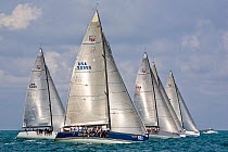 Four yachts racing during the Acura Miami Grand Prix, Florida, USA. March 2008