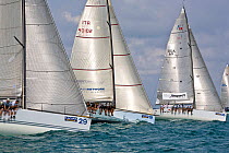 Three yachts close racing during the Acura Miami Grand Prix, Florida, USA. March 2008