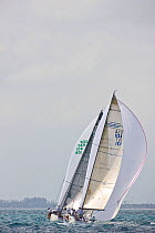 Two yachts racing under spinnaker during the Acura Miami Grand Prix, Florida, USA. March 2008