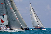 Three yachts racing during the Acura Miami Grand Prix, Florida, USA. March 2008