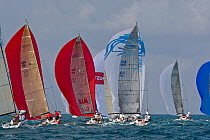 Yachts under spinnaker during the Acura Miami Grand Prix, Florida, USA. March 2008