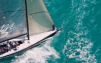 Yacht viewed from above during the Acura Miami Grand Prix, Florida, USA. March 2008