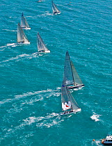 Six yachts racing during the Acura Miami Grand Prix, Florida, USA. March 2008