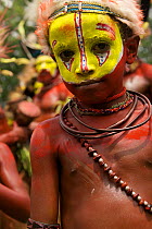 Child of the Huli Wigman from Tari area, Southern Highlands Province. Goroka, Eastern Highlands Province, Papua New Guinea. September 2004