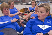 Ladies' gig practice on Bristol Floating Harbour. January 2009.