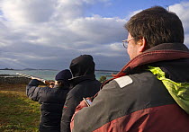 Clay Pigeon shooting at Old Quay, St. Martin's, Isles of Scilly. Boxing Day, December 2008.