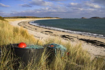 Lobster pots on Par Beach, St. Martin's, Isles of Scilly. December 2008.