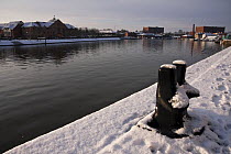 Snow on Bristol's floating harbour. February 2009.