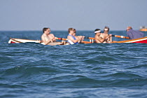 Bristol Mens B crew racing in "Galant" in swell. Cornwall County Pilot Gig Championships, Newquay, September 2008.