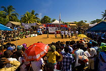 Crowds at a party to celebrate the 5th of June, World Environment Day, Manerinerina, Majunga, Madagascar.