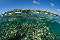 Split level of coral reef and Sandy Beach Resort, Ha'apai Islands, Tonga, Melanesia, Pacific