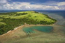 Aerial view of coast and islands, Camarines Sur, Pacific Coast, Luzon, Philippines 2008