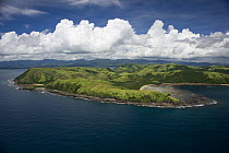 Aerial view of coast and islands, Camarines Sur, Luzon, Philippines 2008