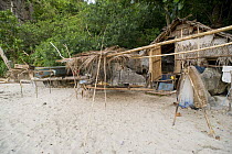 A nipa thatched hut of a fisherman living along the coast, Camarines Sur, Luzon, Philippines 2008.