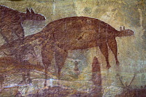 Aboriginal cave paintings at Wallaroo art site, one of the Quinkan rock art sites, Jowalbinna, Cape York, Queensland, Australia  Restrictions: Editorial use only