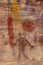 Quinkan rock art at the Split Rock Art Site, Laura, Cape York, Queensland, Australia Restrictions: Editorial use only