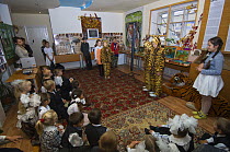 Tiger Conservation: Russian children learning about tiger conservation, Tiger Eco-Centre, Novopokrovka, northern Primorye, Russian Far East