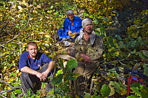 Poachers arrested by Siberian tiger anti-poaching patrol, 600 miles north of Vladivostok, Primorsky,  Russian Far East, October 2005
