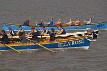 "Ella Rose", "Bedehaven" and "Wolf" at the start of a heat in the Bristol Gig Club "Bristol Challenge" race, March 21st 2009.