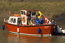 Supporters of the "Bristol Challenge" race on Bristol Ferry "Taurus" on the River Avon, March 21st 2009.