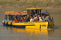 Ferry "Brigantia of Bristol" taking passengers along the Avon Gorge during the "Bristol Challenge" gig race. March 21st 2009.