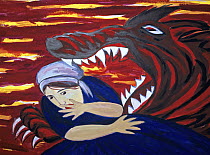 Image of 'The big bad wolf' in a child fantasy