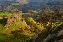 Looking down on Dolwyddelan Castle, Dolwyddelan, nr Betws y Coed, Snowdonia National Park, Conwy, North Wales, UK, October 2008