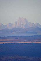 View of Mount Kenya at sunrise, Lewa Conservancy, Kenya