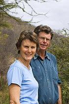 Piers and Hilary Bastard, pioneers of conservation in northern Kenya and owners of eco-lodge Sarara Camp, Namunyak Conservancy, Northern Rangelands, Kenya *No model release available - for editorial...