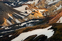 Rhiolite mountains at Landmannalaugar. Rhyiolite volcanism. Iceland. June 2008