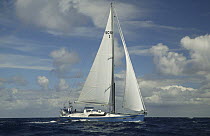 Stephens 53ft yacht cruising in Florida Bay, Florida, USA.