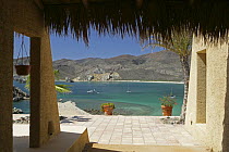 View from hotel, with yachts moored in the bay. San Juanico, Sea of Cortez, Mexico. March 2005.