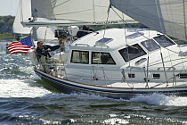 Ted Hood 51 "Footloose" cruising in Narragansett Bay, Rhode Island, USA.
