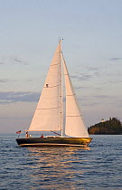 Yacht "Sabre Spirit" sailing off Portland, Maine. Model and property released, 2007.