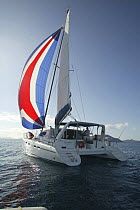 Moorings 4200 catamaran charter boat "Pitch Pin", British Virgin Islands, 2004.
