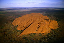 Aerial view of Uluru (Ayer's Rock), Uluru National Park, Red Center, Northern Territory, Australia, November