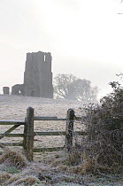 Egmere Church on frosty morning, Norfolk, UK, January.