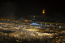 Djemaa el-Fna town square at night, Marrakech, Morocco, November 2008.