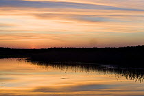 Suur Emajogi River at sunset, Alam-Pedja nature reserve, Tartumaa, Estonia, May, digital composite