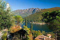 Lake Lugano (Lago di Lugano) and Alps seen from Morcote, near Lugano, Switzerland, September 2008